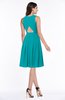 ColsBM Daphne Teal Elegant A-line Jewel Half Backless Chiffon Knee Length Prom Dresses