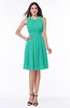 ColsBM Daphne Viridian Green Elegant A-line Jewel Half Backless Chiffon Knee Length Prom Dresses