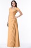 ColsBM Clare Apricot Modest Sweetheart Short Sleeve Floor Length Pleated Plus Size Bridesmaid Dresses