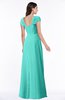 ColsBM Clare Blue Turquoise Modest Sweetheart Short Sleeve Floor Length Pleated Plus Size Bridesmaid Dresses