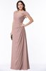 ColsBM Clare Blush Pink Modest Sweetheart Short Sleeve Floor Length Pleated Plus Size Bridesmaid Dresses