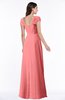 ColsBM Clare Coral Modest Sweetheart Short Sleeve Floor Length Pleated Plus Size Bridesmaid Dresses