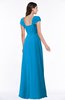 ColsBM Clare Cornflower Blue Modest Sweetheart Short Sleeve Floor Length Pleated Plus Size Bridesmaid Dresses