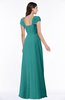 ColsBM Clare Emerald Green Modest Sweetheart Short Sleeve Floor Length Pleated Plus Size Bridesmaid Dresses
