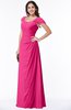 ColsBM Clare Fandango Pink Modest Sweetheart Short Sleeve Floor Length Pleated Plus Size Bridesmaid Dresses