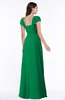 ColsBM Clare Green Modest Sweetheart Short Sleeve Floor Length Pleated Plus Size Bridesmaid Dresses