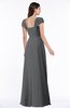 ColsBM Clare Grey Modest Sweetheart Short Sleeve Floor Length Pleated Plus Size Bridesmaid Dresses