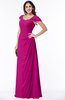 ColsBM Clare Hot Pink Modest Sweetheart Short Sleeve Floor Length Pleated Plus Size Bridesmaid Dresses