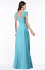 ColsBM Clare Light Blue Modest Sweetheart Short Sleeve Floor Length Pleated Plus Size Bridesmaid Dresses