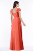 ColsBM Clare Living Coral Modest Sweetheart Short Sleeve Floor Length Pleated Plus Size Bridesmaid Dresses