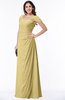 ColsBM Clare New Wheat Modest Sweetheart Short Sleeve Floor Length Pleated Plus Size Bridesmaid Dresses