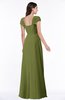 ColsBM Clare Olive Green Modest Sweetheart Short Sleeve Floor Length Pleated Plus Size Bridesmaid Dresses