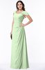 ColsBM Clare Pale Green Modest Sweetheart Short Sleeve Floor Length Pleated Plus Size Bridesmaid Dresses