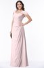 ColsBM Clare Petal Pink Modest Sweetheart Short Sleeve Floor Length Pleated Plus Size Bridesmaid Dresses