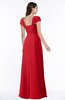 ColsBM Clare Red Modest Sweetheart Short Sleeve Floor Length Pleated Plus Size Bridesmaid Dresses
