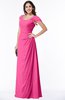 ColsBM Clare Rose Pink Modest Sweetheart Short Sleeve Floor Length Pleated Plus Size Bridesmaid Dresses