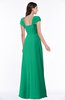 ColsBM Clare Sea Green Modest Sweetheart Short Sleeve Floor Length Pleated Plus Size Bridesmaid Dresses