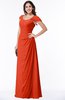 ColsBM Clare Tangerine Tango Modest Sweetheart Short Sleeve Floor Length Pleated Plus Size Bridesmaid Dresses