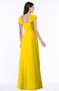 ColsBM Clare Yellow Modest Sweetheart Short Sleeve Floor Length Pleated Plus Size Bridesmaid Dresses