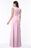 ColsBM Melody Baby Pink Glamorous A-line Sleeveless Zipper Chiffon Floor Length Plus Size Bridesmaid Dresses