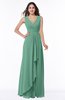 ColsBM Melody Beryl Green Glamorous A-line Sleeveless Zipper Chiffon Floor Length Plus Size Bridesmaid Dresses