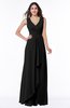 ColsBM Melody Black Glamorous A-line Sleeveless Zipper Chiffon Floor Length Plus Size Bridesmaid Dresses