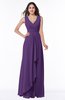 ColsBM Melody Dark Purple Glamorous A-line Sleeveless Zipper Chiffon Floor Length Plus Size Bridesmaid Dresses