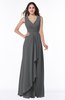 ColsBM Melody Grey Glamorous A-line Sleeveless Zipper Chiffon Floor Length Plus Size Bridesmaid Dresses