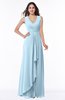 ColsBM Melody Ice Blue Glamorous A-line Sleeveless Zipper Chiffon Floor Length Plus Size Bridesmaid Dresses