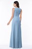 ColsBM Melody Sky Blue Glamorous A-line Sleeveless Zipper Chiffon Floor Length Plus Size Bridesmaid Dresses