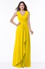 ColsBM Melody Yellow Glamorous A-line Sleeveless Zipper Chiffon Floor Length Plus Size Bridesmaid Dresses