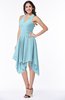 ColsBM Delaney Aqua Cute A-line Sleeveless Zip up Chiffon Tea Length Plus Size Bridesmaid Dresses