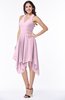 ColsBM Delaney Baby Pink Cute A-line Sleeveless Zip up Chiffon Tea Length Plus Size Bridesmaid Dresses