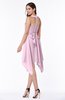 ColsBM Delaney Baby Pink Cute A-line Sleeveless Zip up Chiffon Tea Length Plus Size Bridesmaid Dresses