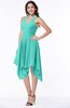 ColsBM Delaney Blue Turquoise Cute A-line Sleeveless Zip up Chiffon Tea Length Plus Size Bridesmaid Dresses