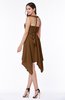ColsBM Delaney Brown Cute A-line Sleeveless Zip up Chiffon Tea Length Plus Size Bridesmaid Dresses