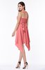 ColsBM Delaney Coral Cute A-line Sleeveless Zip up Chiffon Tea Length Plus Size Bridesmaid Dresses