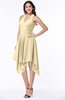 ColsBM Delaney Cornhusk Cute A-line Sleeveless Zip up Chiffon Tea Length Plus Size Bridesmaid Dresses
