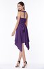 ColsBM Delaney Dark Purple Cute A-line Sleeveless Zip up Chiffon Tea Length Plus Size Bridesmaid Dresses