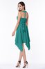 ColsBM Delaney Emerald Green Cute A-line Sleeveless Zip up Chiffon Tea Length Plus Size Bridesmaid Dresses