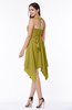 ColsBM Delaney Golden Olive Cute A-line Sleeveless Zip up Chiffon Tea Length Plus Size Bridesmaid Dresses