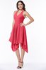 ColsBM Delaney Guava Cute A-line Sleeveless Zip up Chiffon Tea Length Plus Size Bridesmaid Dresses