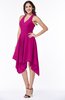 ColsBM Delaney Hot Pink Cute A-line Sleeveless Zip up Chiffon Tea Length Plus Size Bridesmaid Dresses