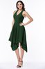 ColsBM Delaney Hunter Green Cute A-line Sleeveless Zip up Chiffon Tea Length Plus Size Bridesmaid Dresses