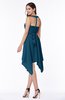 ColsBM Delaney Moroccan Blue Cute A-line Sleeveless Zip up Chiffon Tea Length Plus Size Bridesmaid Dresses