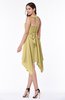 ColsBM Delaney New Wheat Cute A-line Sleeveless Zip up Chiffon Tea Length Plus Size Bridesmaid Dresses