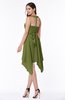 ColsBM Delaney Olive Green Cute A-line Sleeveless Zip up Chiffon Tea Length Plus Size Bridesmaid Dresses