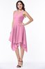 ColsBM Delaney Pink Cute A-line Sleeveless Zip up Chiffon Tea Length Plus Size Bridesmaid Dresses