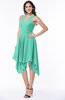 ColsBM Delaney Seafoam Green Cute A-line Sleeveless Zip up Chiffon Tea Length Plus Size Bridesmaid Dresses