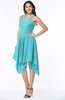 ColsBM Delaney Turquoise Cute A-line Sleeveless Zip up Chiffon Tea Length Plus Size Bridesmaid Dresses